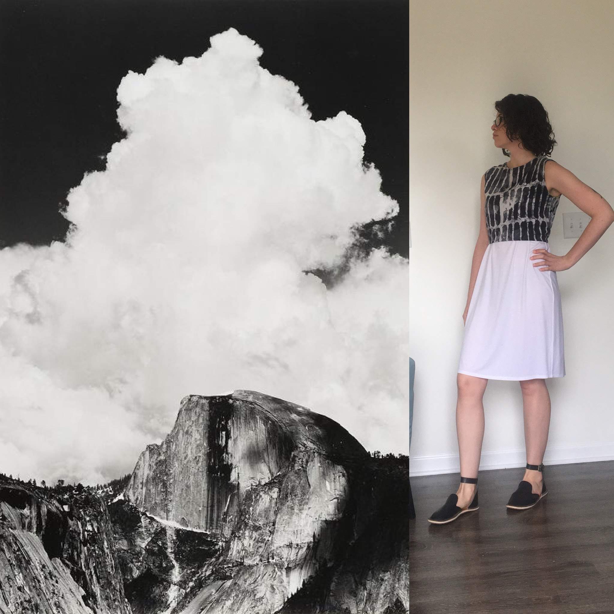 Rebekah in an outfit inspired by a B&W photograph by Ansel Adams